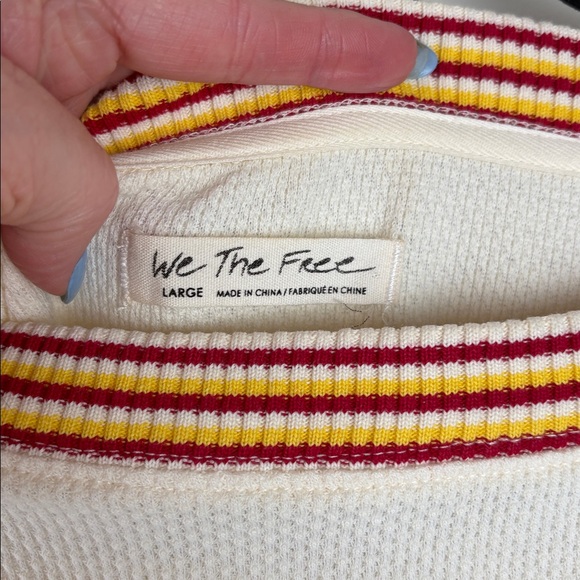 We The Free Crochet Granny Square Sleeve Boho Top Size Large - Picture 5 of 12